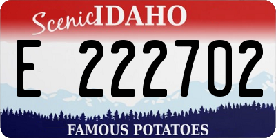 ID license plate E222702
