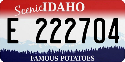 ID license plate E222704