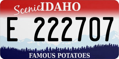 ID license plate E222707