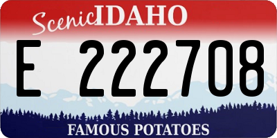 ID license plate E222708