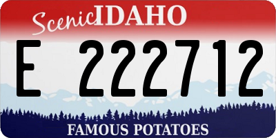 ID license plate E222712