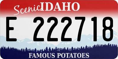 ID license plate E222718