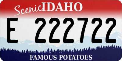 ID license plate E222722