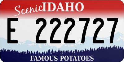 ID license plate E222727