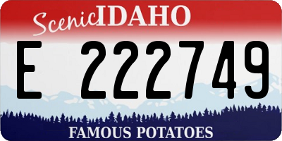 ID license plate E222749