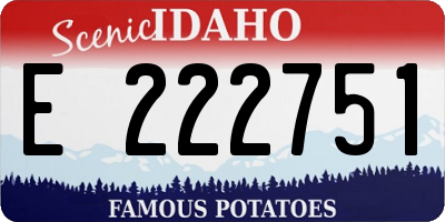 ID license plate E222751