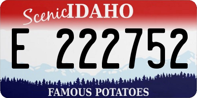 ID license plate E222752