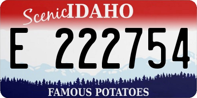 ID license plate E222754