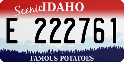 ID license plate E222761