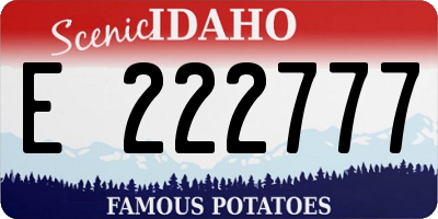 ID license plate E222777