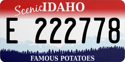 ID license plate E222778