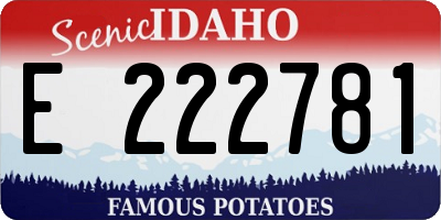 ID license plate E222781