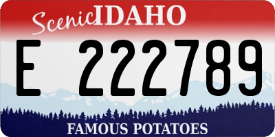 ID license plate E222789