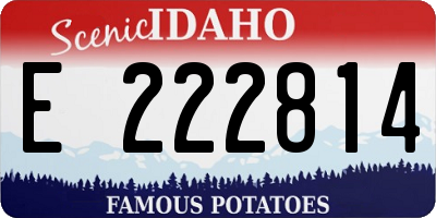 ID license plate E222814