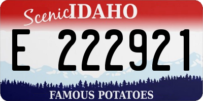ID license plate E222921