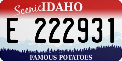 ID license plate E222931