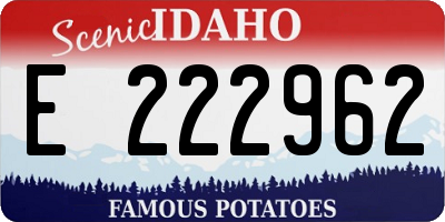 ID license plate E222962