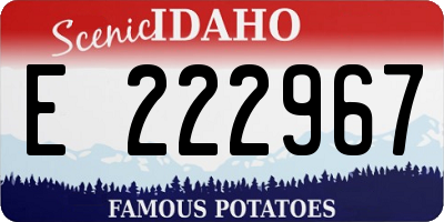 ID license plate E222967