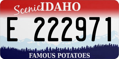 ID license plate E222971