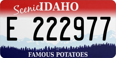 ID license plate E222977