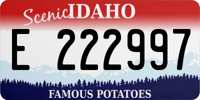 ID license plate E222997