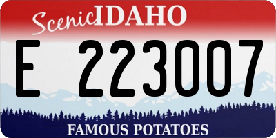 ID license plate E223007