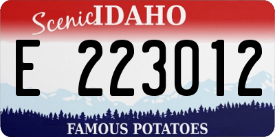 ID license plate E223012