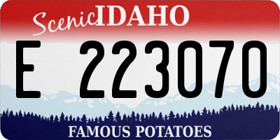 ID license plate E223070