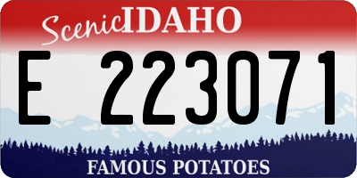 ID license plate E223071