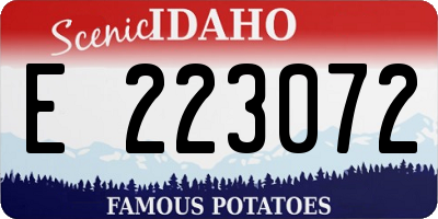 ID license plate E223072
