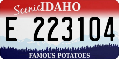 ID license plate E223104