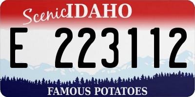 ID license plate E223112