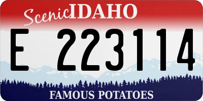 ID license plate E223114