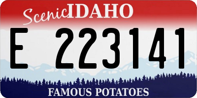 ID license plate E223141