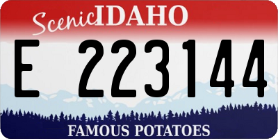 ID license plate E223144