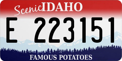 ID license plate E223151