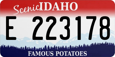 ID license plate E223178