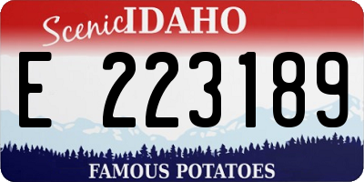 ID license plate E223189