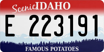 ID license plate E223191