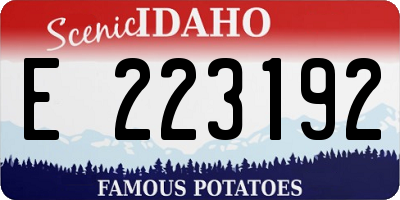 ID license plate E223192