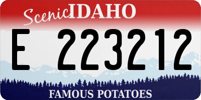 ID license plate E223212