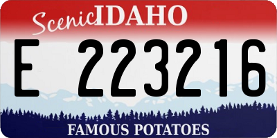 ID license plate E223216
