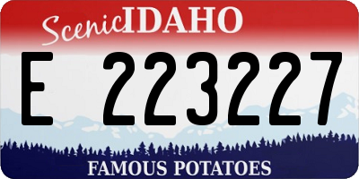 ID license plate E223227