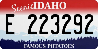 ID license plate E223292
