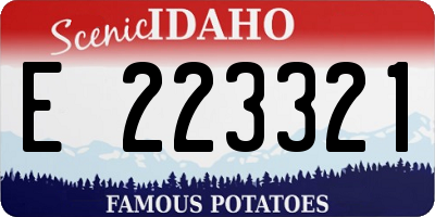 ID license plate E223321