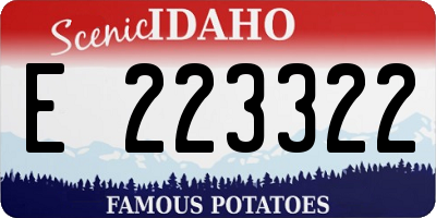 ID license plate E223322
