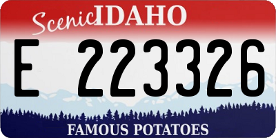 ID license plate E223326