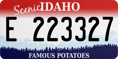 ID license plate E223327