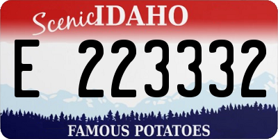 ID license plate E223332