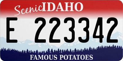 ID license plate E223342